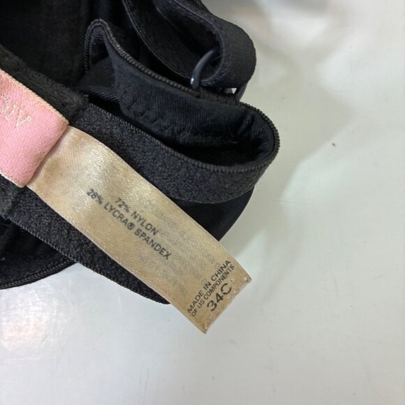 VTG Y2k Wireless Padded Bra Black Size 34C Retro, Coquette - Picture 7 of 8